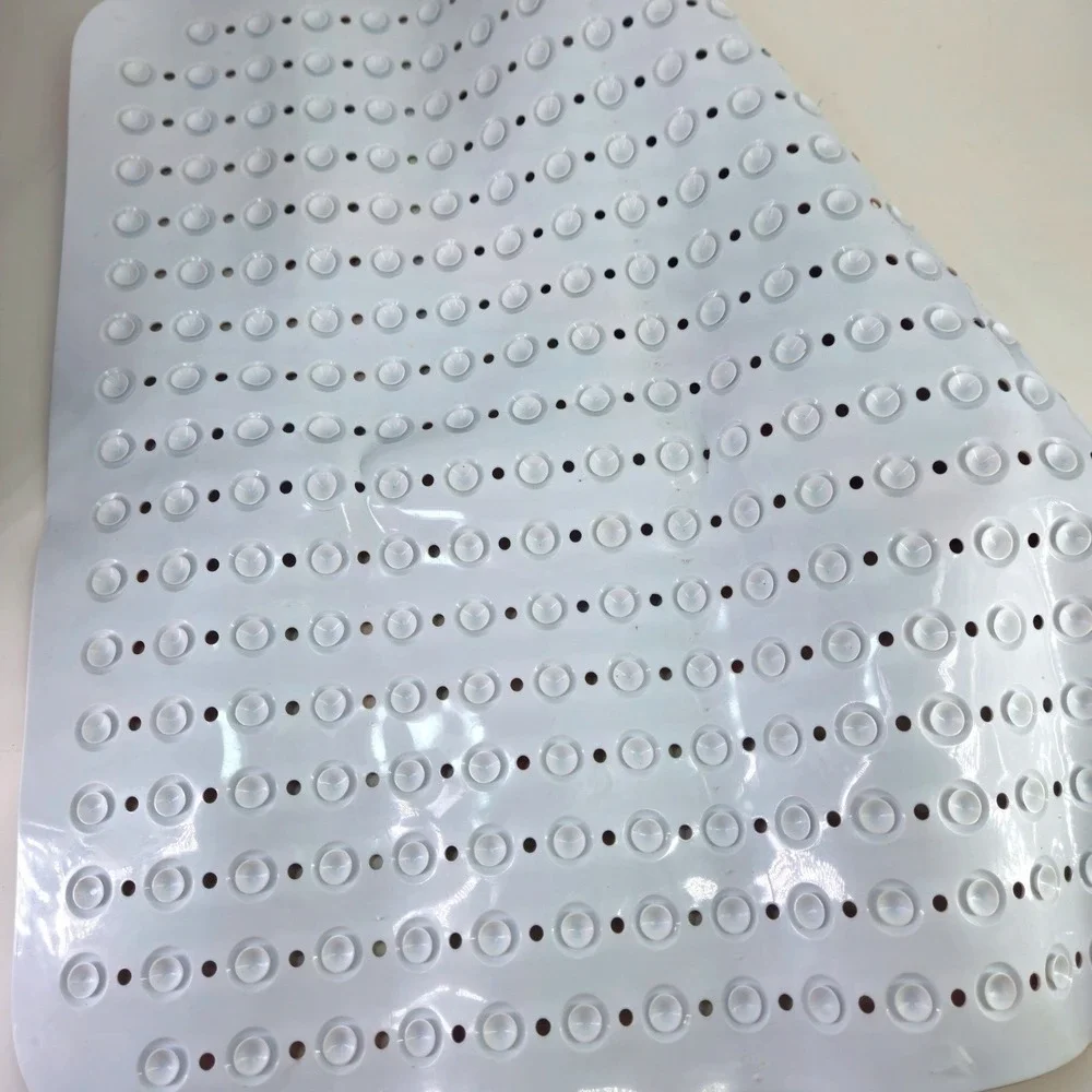 Square Cobblestone Pebble Print Shower Mat Non-Slip Suction Cup Multicolor 31x31